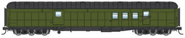 70' Heavyweight RPO-Baggage Car Painted Unlettered Arch Roof