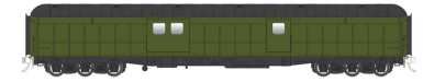 70' Heavyweight Baggage Car Painted Unlettered Arch Roof