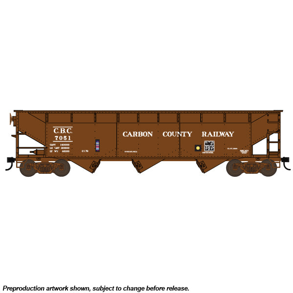 PRE-ORDER - HO Bowser 70-ton Offset Carbon County Ry #7051