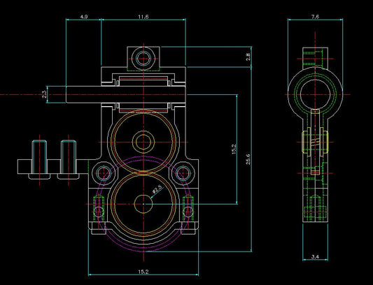 3mm Axle Boo Rim 34:1 Compact Gear Box